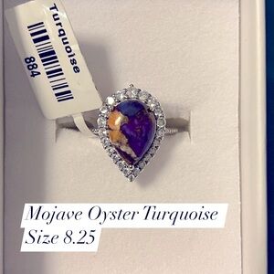 Beautiful Mojave Oyster Tourquiose Pear Shaped Ring. Size 8.25